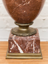 Load image into Gallery viewer, French Rouge Marble Mantle Vase with Lion Handles, 20th Century