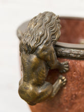 Load image into Gallery viewer, French Rouge Marble Mantle Vase with Lion Handles, 20th Century