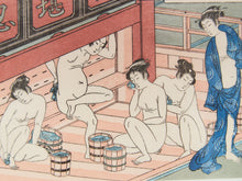 Load image into Gallery viewer, Ukiyo-e Female Bathers Woodblock Prints of Japanese Artist, Torri Kiyonag Signed