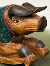 Load image into Gallery viewer, Asian Vintage Super Rare Hand-Carved Wooden Rocking Pig