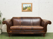 Load image into Gallery viewer, Leather Restoration Hardware Distressed Sofa