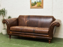 Load image into Gallery viewer, Leather Restoration Hardware Distressed Sofa