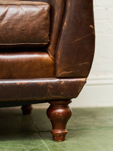 Load image into Gallery viewer, Leather Restoration Hardware Distressed Sofa
