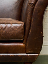 Load image into Gallery viewer, Leather Restoration Hardware Distressed Sofa