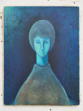 Load image into Gallery viewer, 1960 Original Oil Painting The Blue Gaze
