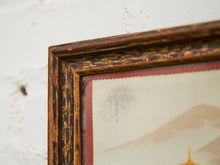 Load image into Gallery viewer, Vintage Japan Silk Hand Embroidered Tapestry Torii Shinto Shrine Gate & Minks Bridge