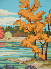 Load image into Gallery viewer, Mid Century Moonlit Harbor Oil Painting