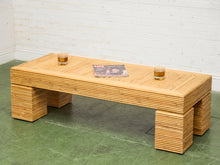 Load image into Gallery viewer, Post Modern Chunky Leg Sculptural Reeded Coffee Table