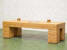 Load image into Gallery viewer, Post Modern Chunky Leg Sculptural Reeded Coffee Table