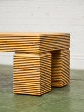 Load image into Gallery viewer, Post Modern Chunky Leg Sculptural Reeded Coffee Table