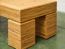 Load image into Gallery viewer, Post Modern Chunky Leg Sculptural Reeded Coffee Table