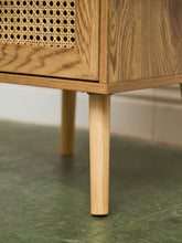 Load image into Gallery viewer, Single Blonde Rattan Front Nightstand