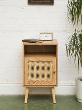 Load image into Gallery viewer, Single Blonde Rattan Front Nightstand