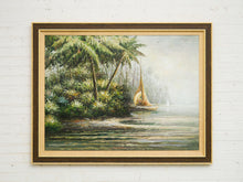 Load image into Gallery viewer, Sails on a Tropical Shore Oil Painting