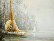 Load image into Gallery viewer, Sails on a Tropical Shore Oil Painting