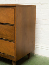 Load image into Gallery viewer, Walnut 3 drawer Mid Century Dresser