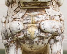 Load image into Gallery viewer, Pair of Monumental Carved Ox Bone Guardian Lions on Plinths