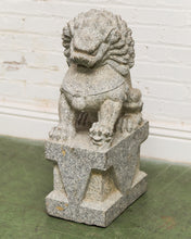 Load image into Gallery viewer, Vintage Chinese Granite Carved Foo Dog Garden Statue