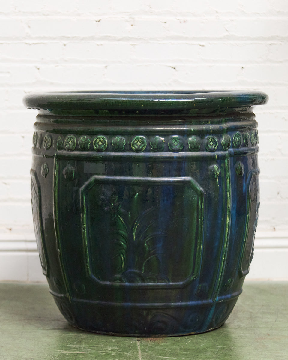 green glazed plant pots Large Chinese Turquoise-Glazed Jardinière, Ming Dynasty Planter – Sunbeam Vintage