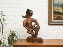 Load image into Gallery viewer, Wood Abstract Carved Musician Sculpture
