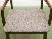 Load image into Gallery viewer, Mid Century Broyhill Walnut and Vinyl Seat Upholstered Chairs