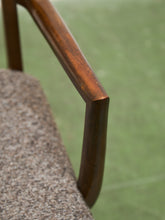 Load image into Gallery viewer, Mid Century Broyhill Walnut and Vinyl Seat Upholstered Chairs