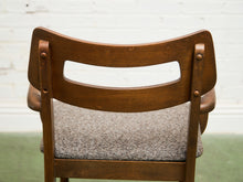 Load image into Gallery viewer, Mid Century Broyhill Walnut and Vinyl Seat Upholstered Chairs