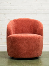 Load image into Gallery viewer, Aria Burnt Chenille Orange Swivel Chair