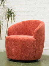 Load image into Gallery viewer, Aria Burnt Chenille Orange Swivel Chair