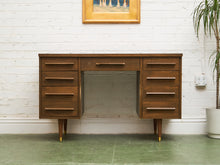 Load image into Gallery viewer, Vintage Walnut Double Pedestal Desk