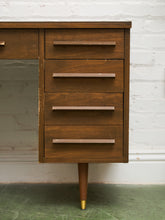 Load image into Gallery viewer, Vintage Walnut Double Pedestal Desk