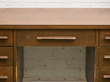 Load image into Gallery viewer, Vintage Walnut Double Pedestal Desk