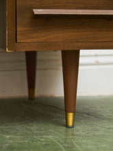 Load image into Gallery viewer, Vintage Walnut Double Pedestal Desk