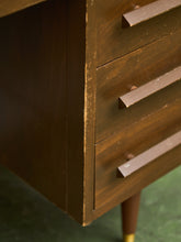Load image into Gallery viewer, Vintage Walnut Double Pedestal Desk