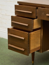 Load image into Gallery viewer, Vintage Walnut Double Pedestal Desk