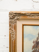 Load image into Gallery viewer, Cottage by the Fields impressionist Vintage Oil Landscape