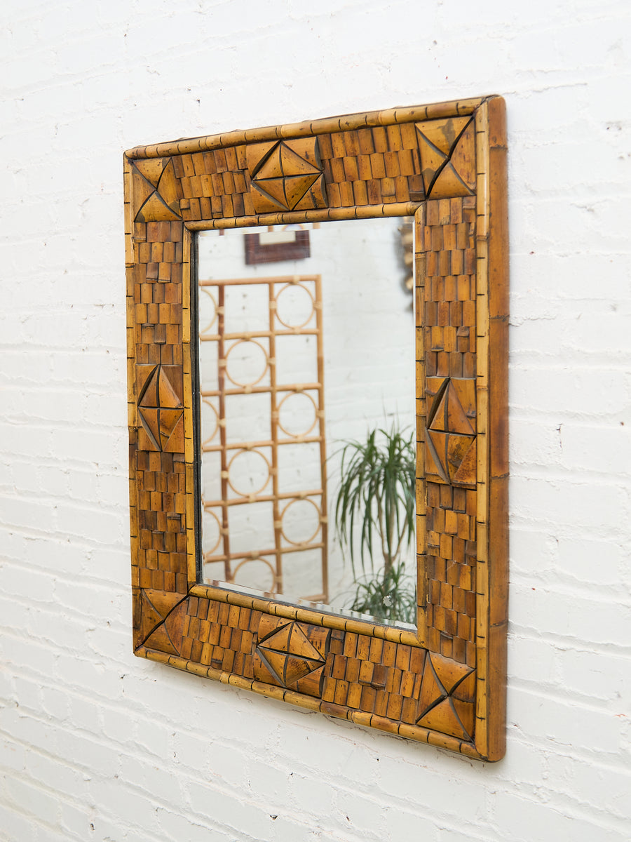 Tiki Style Mid Century Mirror – Sunbeam Vintage