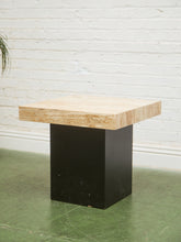 Load image into Gallery viewer, Plinth Base Travertine End Table
