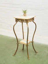 Load image into Gallery viewer, 19th Century Cast Iron Marble Antique Plant Stand
