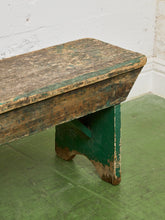 Load image into Gallery viewer, Primitive Industrial Bench with Verdigris Undertones