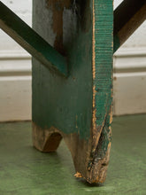 Load image into Gallery viewer, Primitive Industrial Bench with Verdigris Undertones