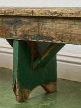Load image into Gallery viewer, Primitive Industrial Bench with Verdigris Undertones