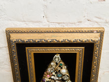 Load image into Gallery viewer, Framed Mid-Century Jewelry Christmas Tree Collage