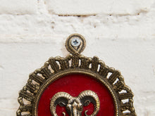 Load image into Gallery viewer, Astrological Aries Ram’s Head Wall Plaque with Red Velvet