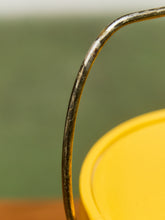 Load image into Gallery viewer, Mid-Century Modern Yellow Enamel Ice Bucket with Wooden Knob