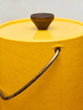 Load image into Gallery viewer, Mid-Century Modern Yellow Enamel Ice Bucket with Wooden Knob