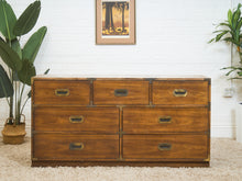 Load image into Gallery viewer, 7 Drawer Vintage Campaign Dresser Formica Top