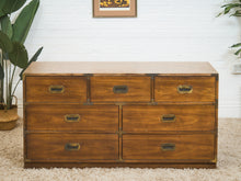 Load image into Gallery viewer, 7 Drawer Vintage Campaign Dresser Formica Top