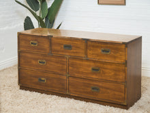 Load image into Gallery viewer, 7 Drawer Vintage Campaign Dresser Formica Top