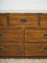 Load image into Gallery viewer, 7 Drawer Vintage Campaign Dresser Formica Top